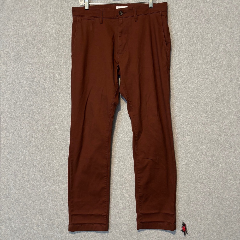 Goodfellow & Co Mens 31x30 Chino Pants Every Wear Slim Fit Pants Rust Brown
